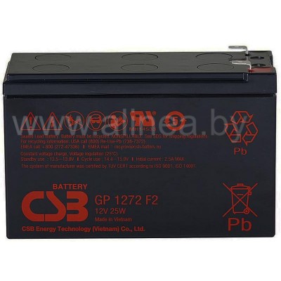 Аккумуляторная батарея CSB GP 1272 25W F2 12V/7.2Ah (8393)