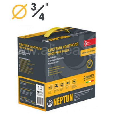 Комплект Neptun (Нептун) Bugatti ProW 3/4" (Модуль ProW, 2 крана Bugatti 12В, 3 датчика SW005)