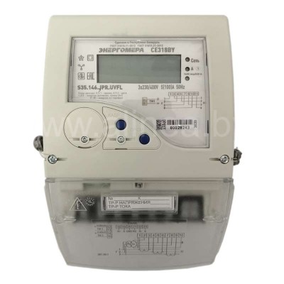 Электросчетчик СЕ318 - S35 043 5(10)А трехфазный микропроцессорный многотарифный (оптопорт, RS-485, PLC-радио модем)