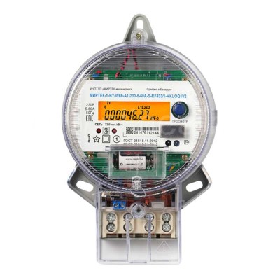 Электросчетчик «МИРТЕК-1-BY-W6b» однофазный 230В, 5(60)А, 5(80)А, RF433, GSM
