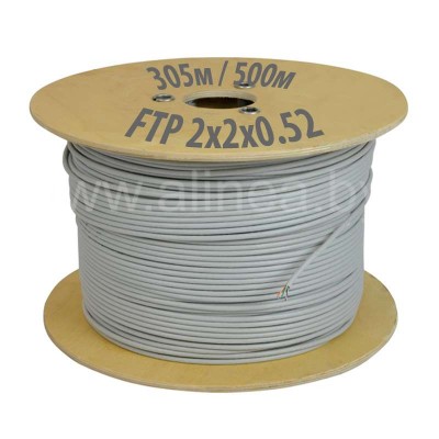 Кабель FTP (F/UTP) 2х2х0,52 Cat5e (c экраном), катушка 305м или 500м