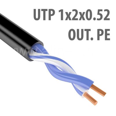 Кабель UTP (U/UTP) 1х2х0,52 Cat5e OUTDOOR (для внешней прокладки; PE, PVC/PE), 1м