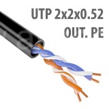 Кабель UTP (U/UTP) 2х2х0,52 Cat5e OUTDOOR (для внешней прокладки; PE, PVC/PE), 1м