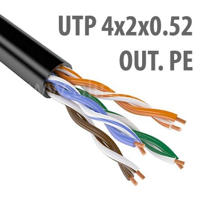 Кабель UTP (U/UTP) 4х2х0,52 Cat5e OUTDOOR (для внеш. прокл. PE, PVC/PE, PVC/PEtr), 1м