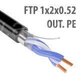 Кабель FTP (F/UTP) 1х2х0,52 Cat5e OUTDOOR (для внешней прокладки; PE, PVC/PE), 1м