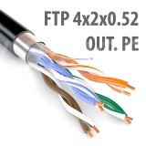 Кабель FTP (F/UTP) 4х2х0,52 Cat5e OUTDOOR (для внеш. прокл. PE, PVC/PE, PVC/PEtr), 1м