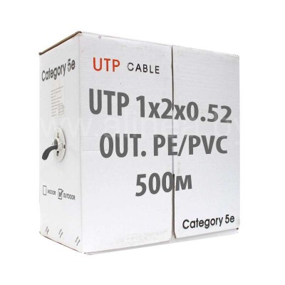 Кабель UTP (U/UTP) 1х2х0,52 Cat5e OUTDOOR (для внеш. прокл. PE, PVC/PE), бухта 500м