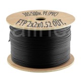 Кабель FTP (F/UTP) 2х2х0,52 Cat5e OUTDOOR (для внеш. прокл. PE, PVC/PE), катушка 305/500м