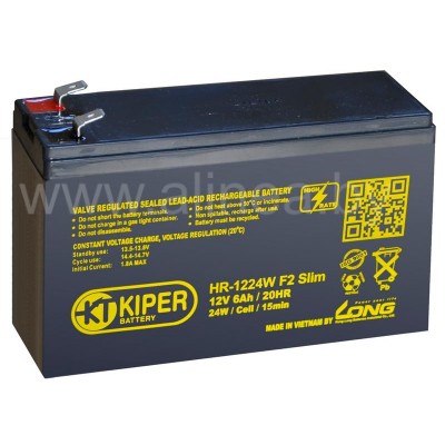 Аккумуляторная батарея Kiper HR-1224W F2 Slim 12V/6Ah (8271)