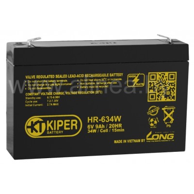 Аккумуляторная батарея Kiper HR-634W F2 6V/9Ah (8504)