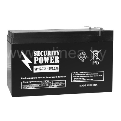 Аккумуляторная батарея Security Power SP 12-7,2 F2 12V/7.2Ah (8495)