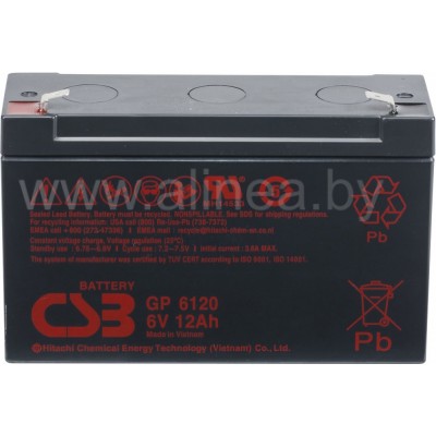Аккумуляторная батарея CSB GP 6120 F1 6V/12Ah (4813)