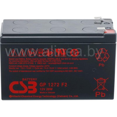 Аккумуляторная батарея CSB GP 1272 28W F2 12V/7.2Ah (6055)