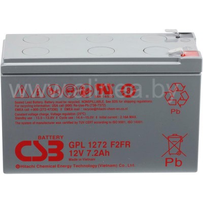 Аккумуляторная батарея CSB GPL 1272 F2 FR 12V/7.2Ah (7608)