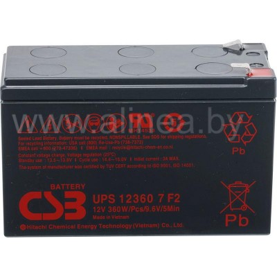 Аккумуляторная батарея CSB UPS 12360 7 F2 12V/7.5Ah (7942)