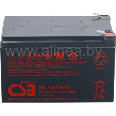 Аккумуляторная батарея CSB HR 1251W F2 12V/12Ah (8059)
